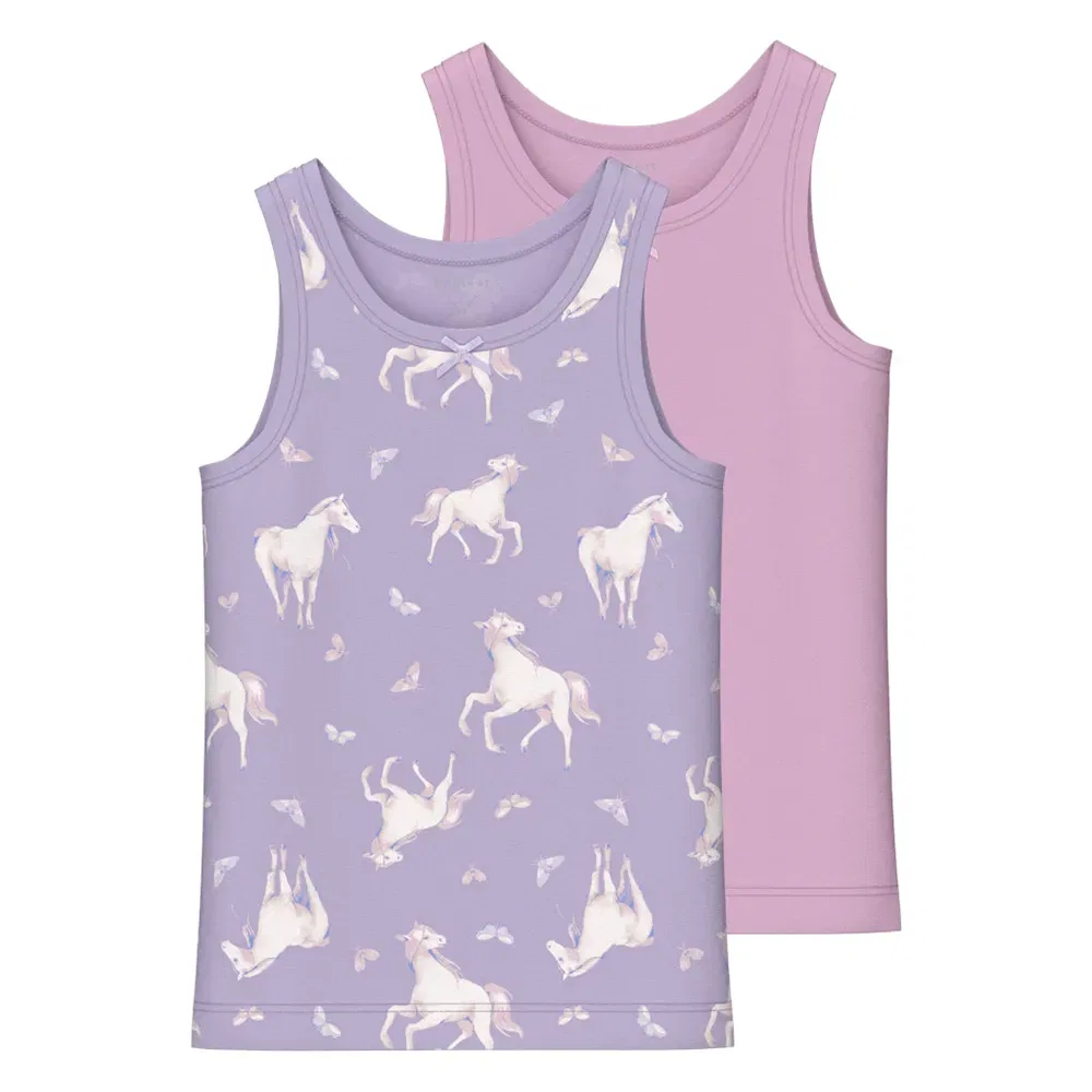 Комплект из 2 футболок без рукавов Horse Mini Name It, фиолетовый