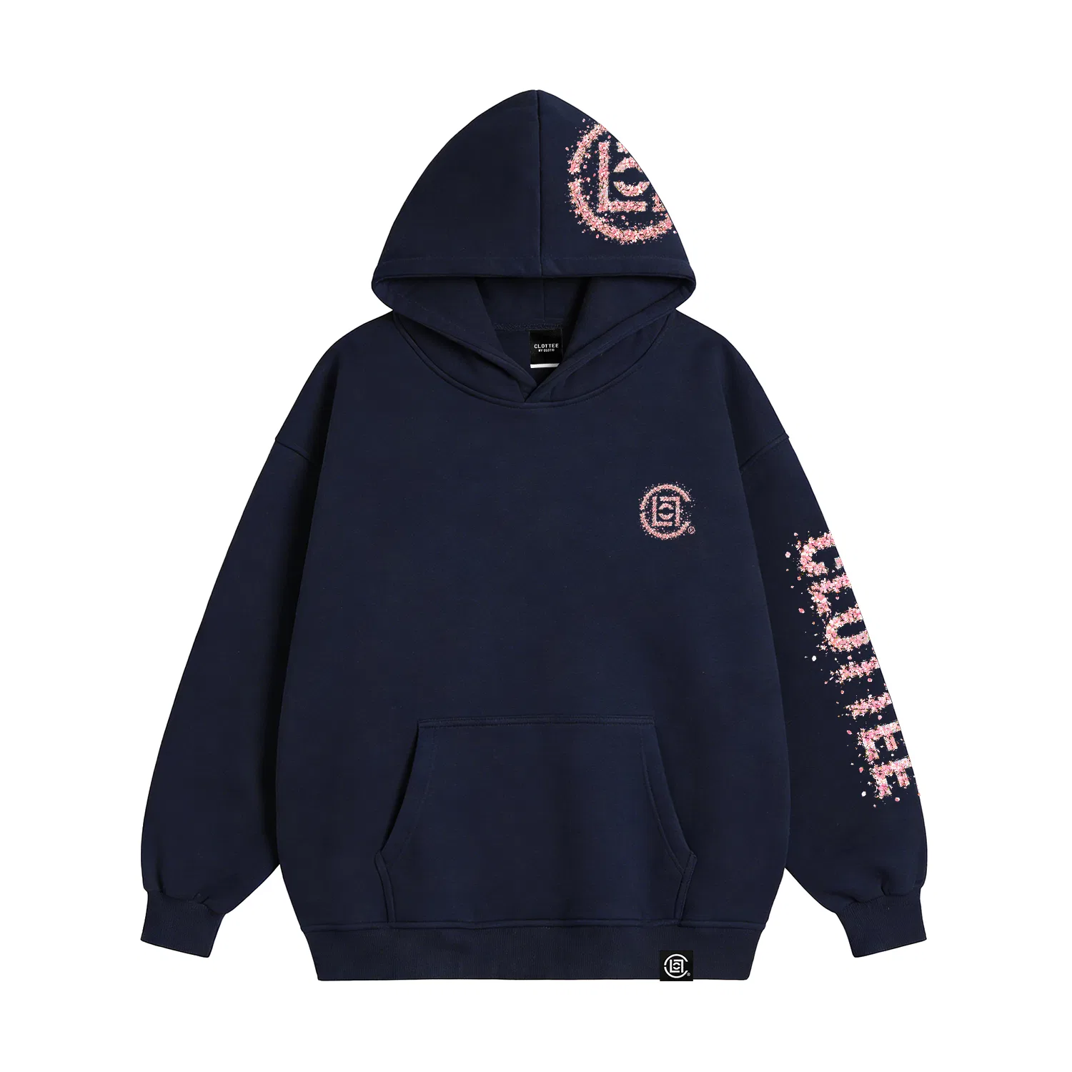 Детский свитшот с капюшоном прямого кроя CLOT, Dark Blue