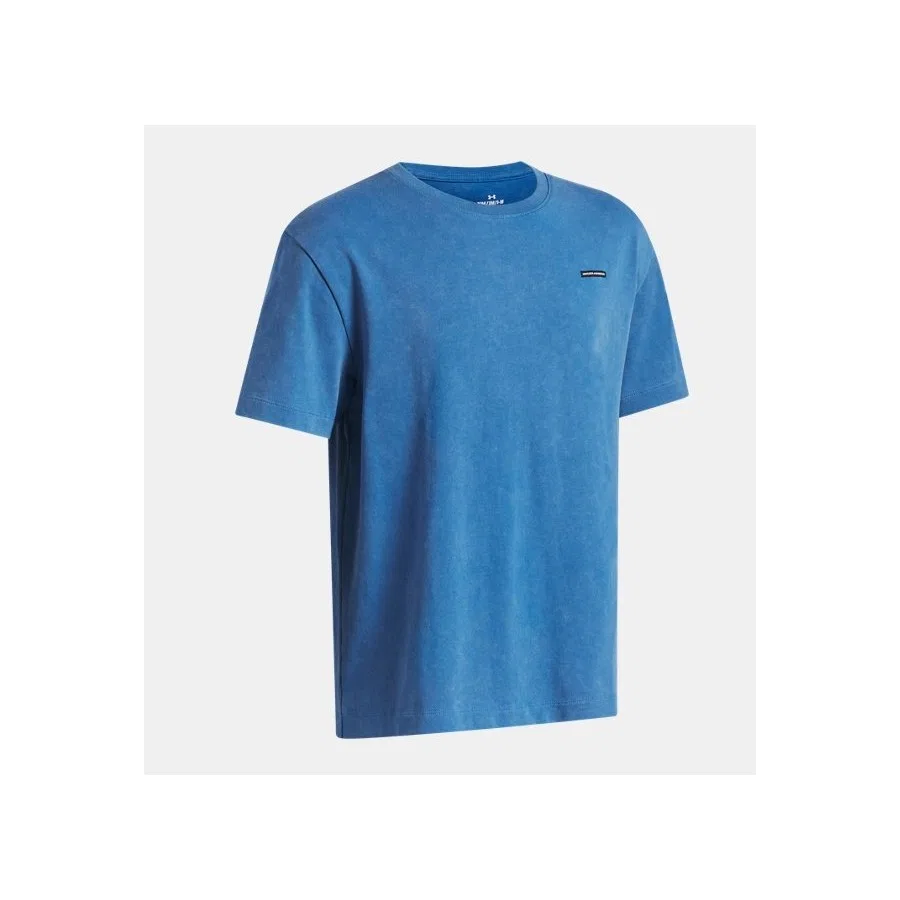 Футболка с коротким рукавом, хлопковая, модель UA Heavyweight Wash, Under Armour, Черный — фото 3