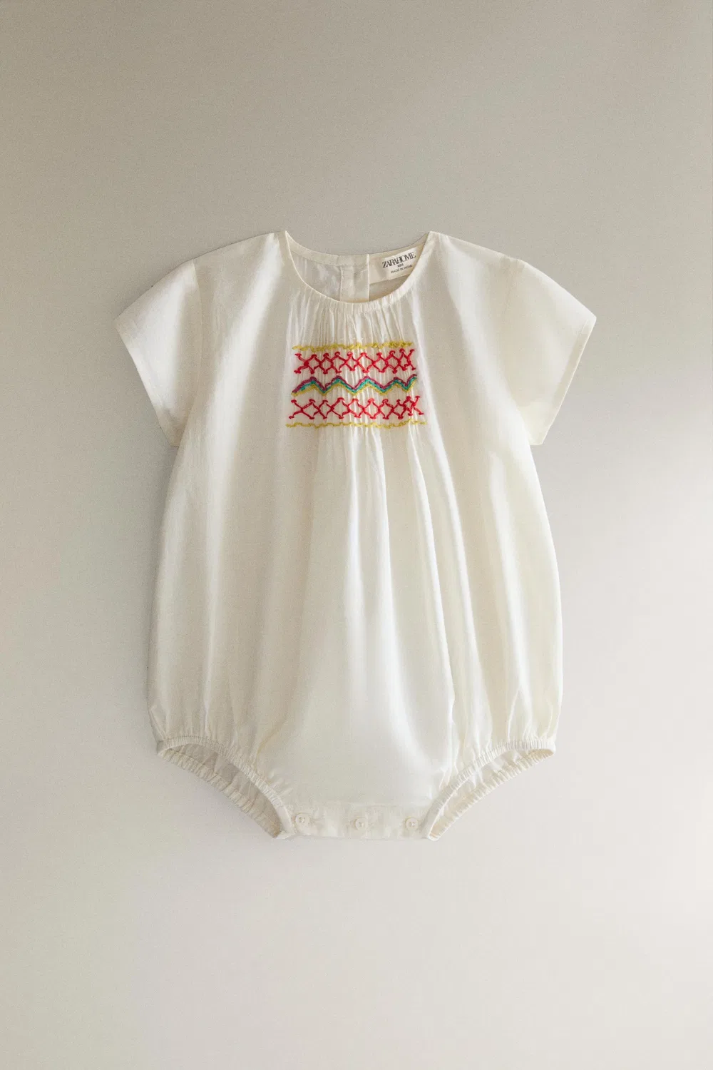 Детский боди с вышивкой ZARA, Cream