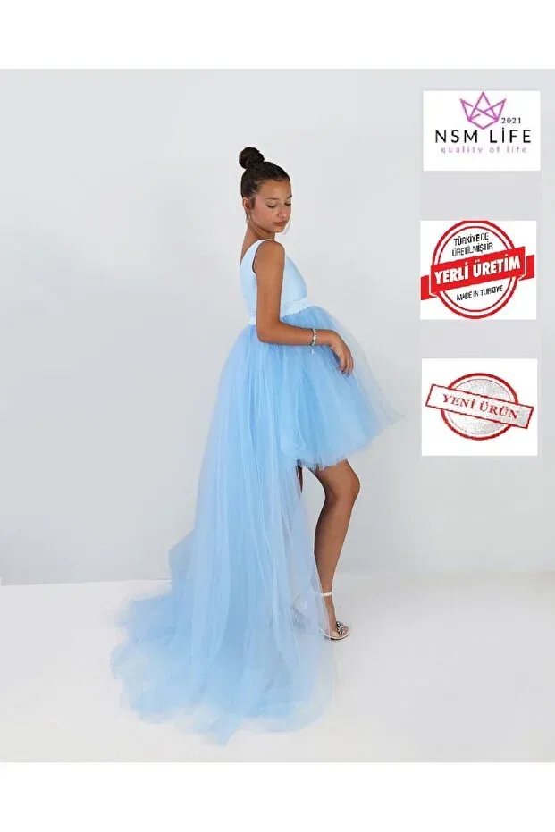 Детское платье для девочек с запахом 2021 Nsm Life Quality Of Life, Babe Blue — фото 3