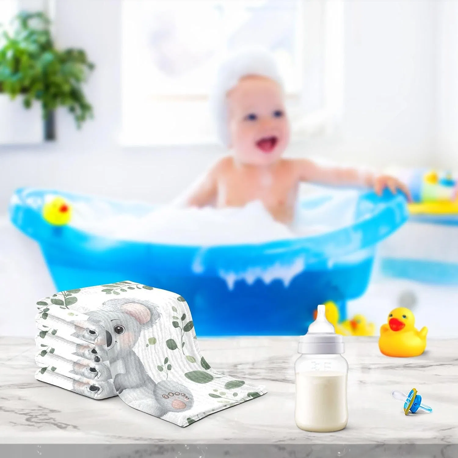 Многоразовые детские салфетки из хлопка, 5 штук, 30x30 см, JUMBEAR — фото 4