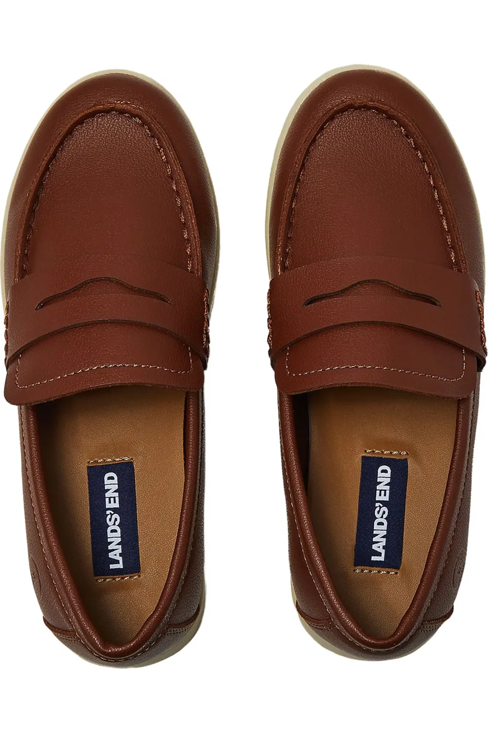 Детские туфли лоферы slip-on Lands' End, Rustic Brown — фото 2