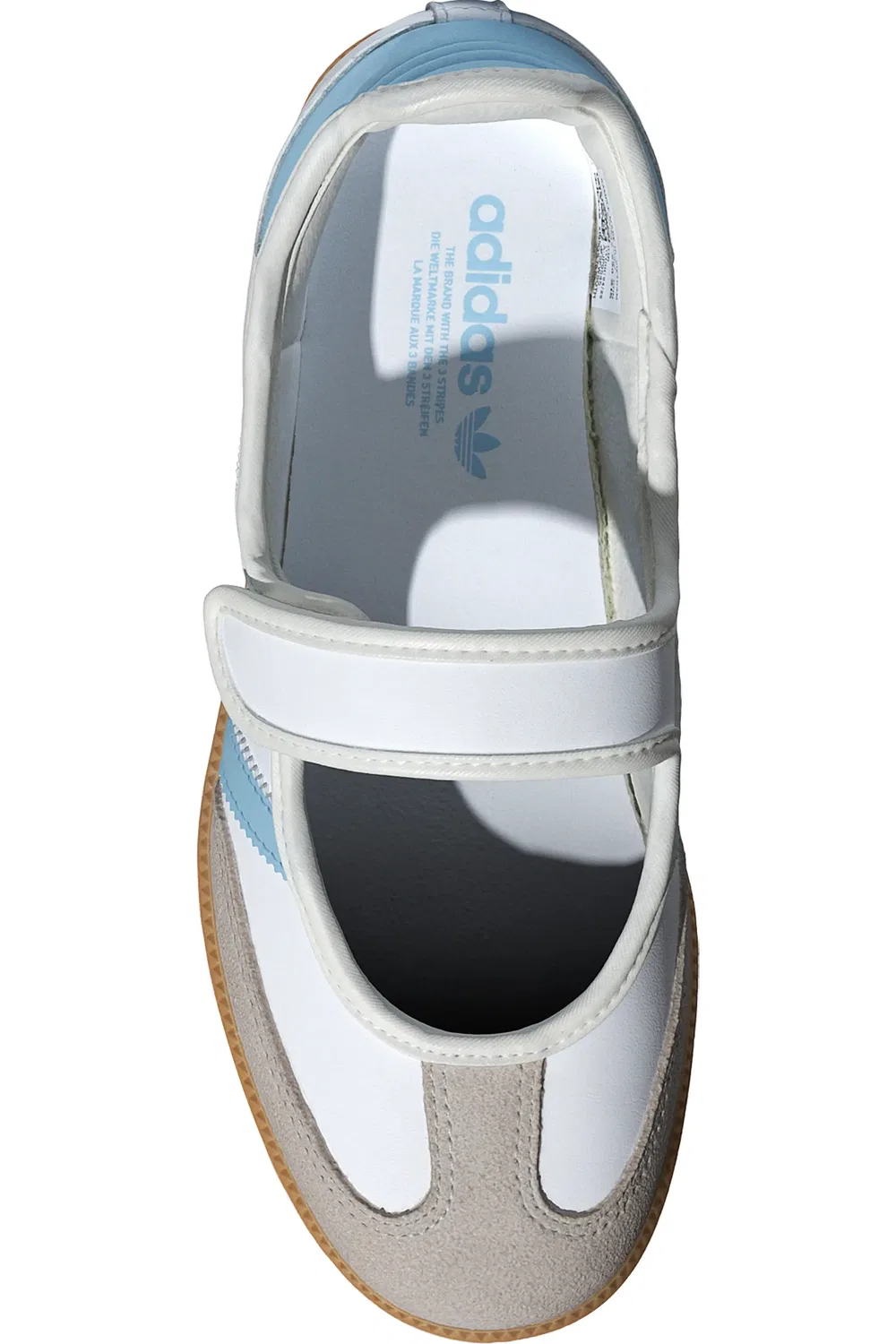 Детские кроссовки кеды на низкой подошве Samba Jane adidas, White/Clear Sky/Gum — фото 4