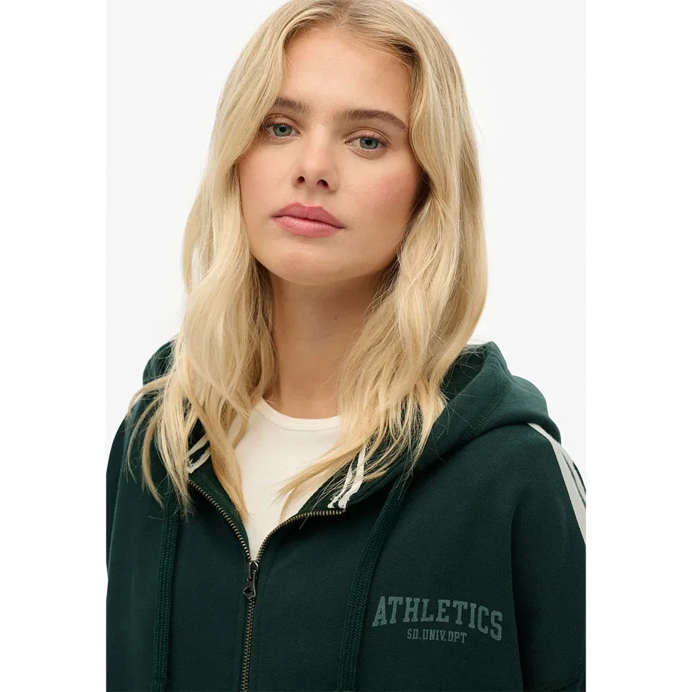 Худи на молнии Athletic Essentials Relaxed Fit Superdry, зеленый — фото 4