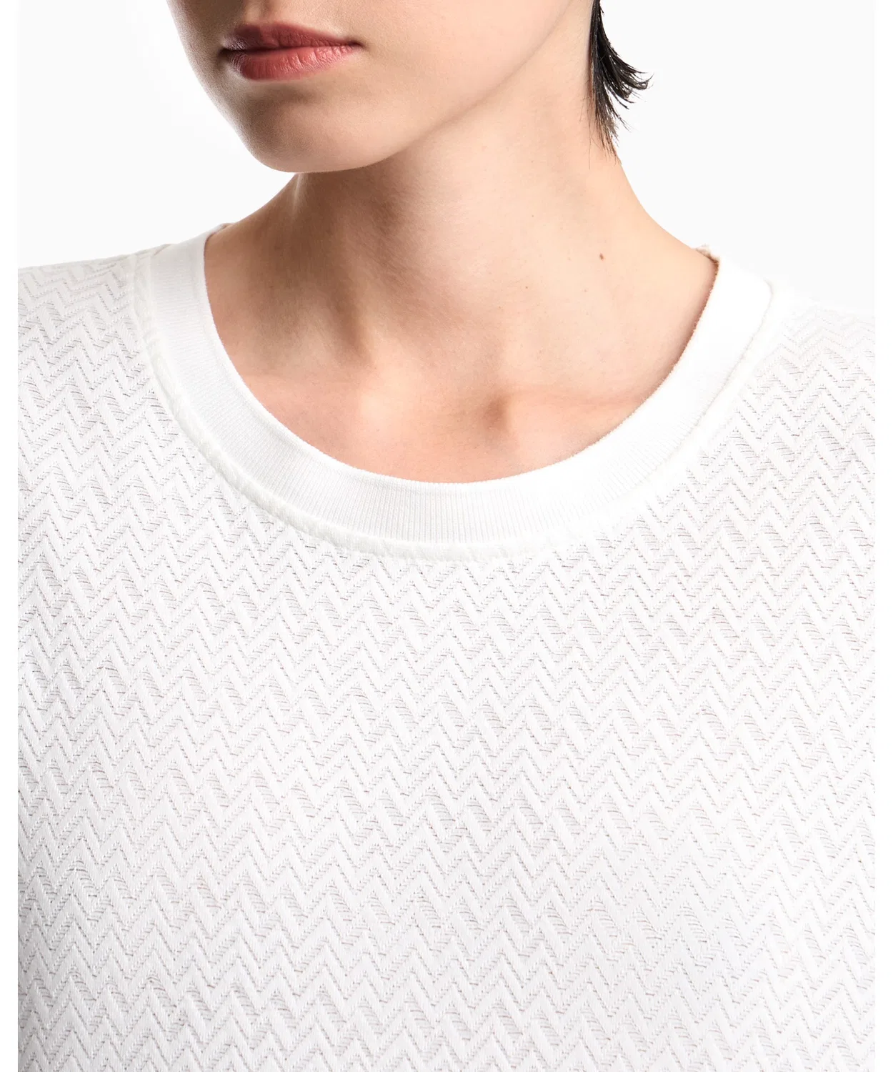 Женский свитер с шевронным жаккардом Regular Fit Emporio Armani, White — фото 3