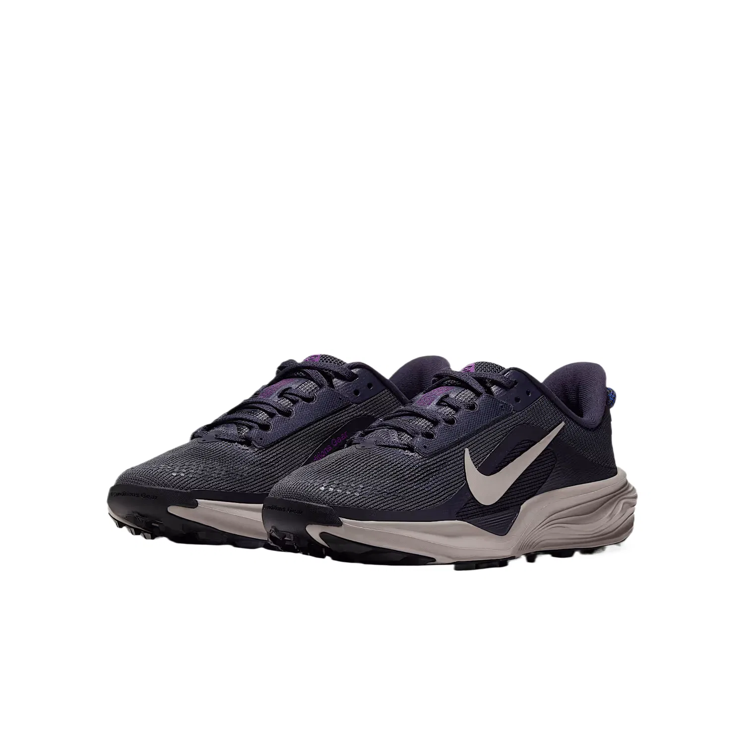 Детские кроссовки для бега с амортизацией Nike ACG PEGASUS TRAIL, Iron Frame Black/Racing Blue/Bright Purple/Milk White II — фото 3