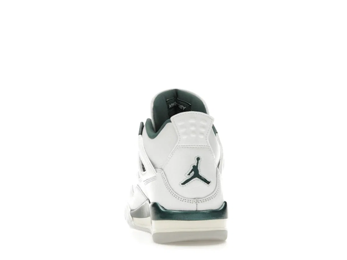 Детские кроссовки для мальчиков с премиальными материалами Jordan 4 Retro Jordan, White/Oxidized Green/White/Neutral Grey — фото 4