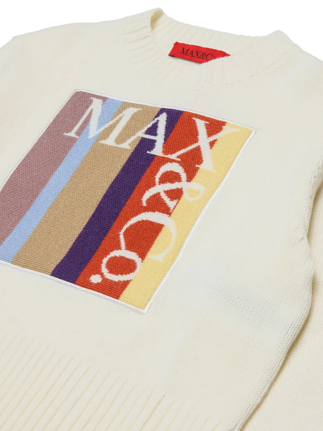 Свитер с логотипом Max&Co. Kids, нейтральные цвета — фото 3