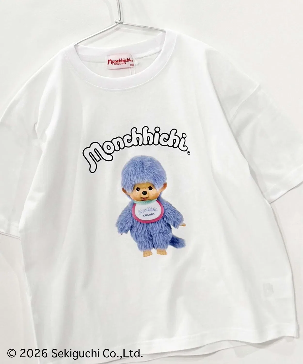 Детская футболка оверсайз с принтом Monchhichi THE CASUAL, Белая