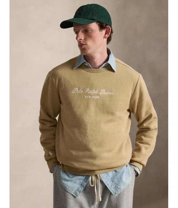 Мужской пуловер с круглым вырезом Polo Ralph Lauren, бежевый