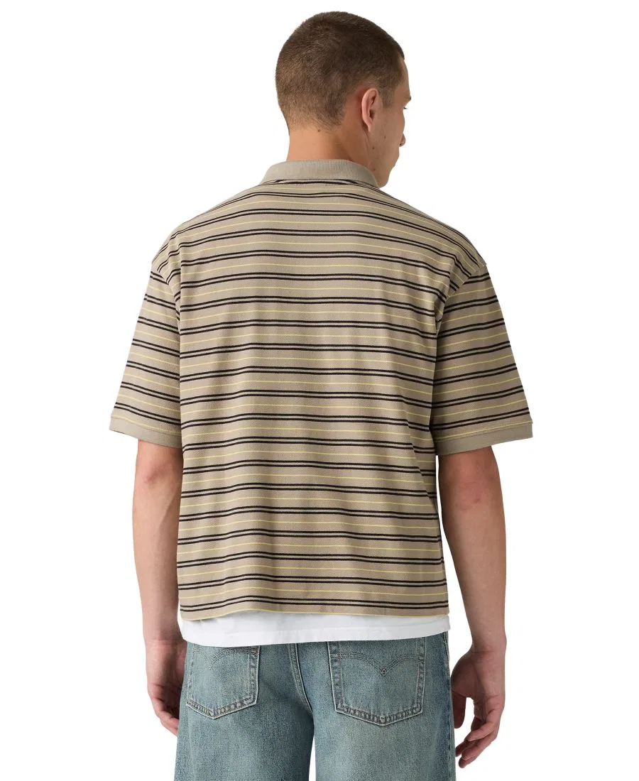 Мужское поло с полосатым принтом, свободный крой Levi's, Khaki — фото 3