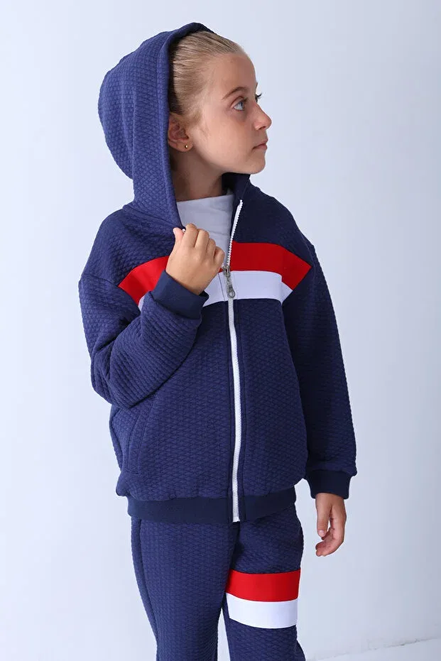 Детская стеганая куртка с принтом Sportswear Piamini, Navy Blue — фото 3