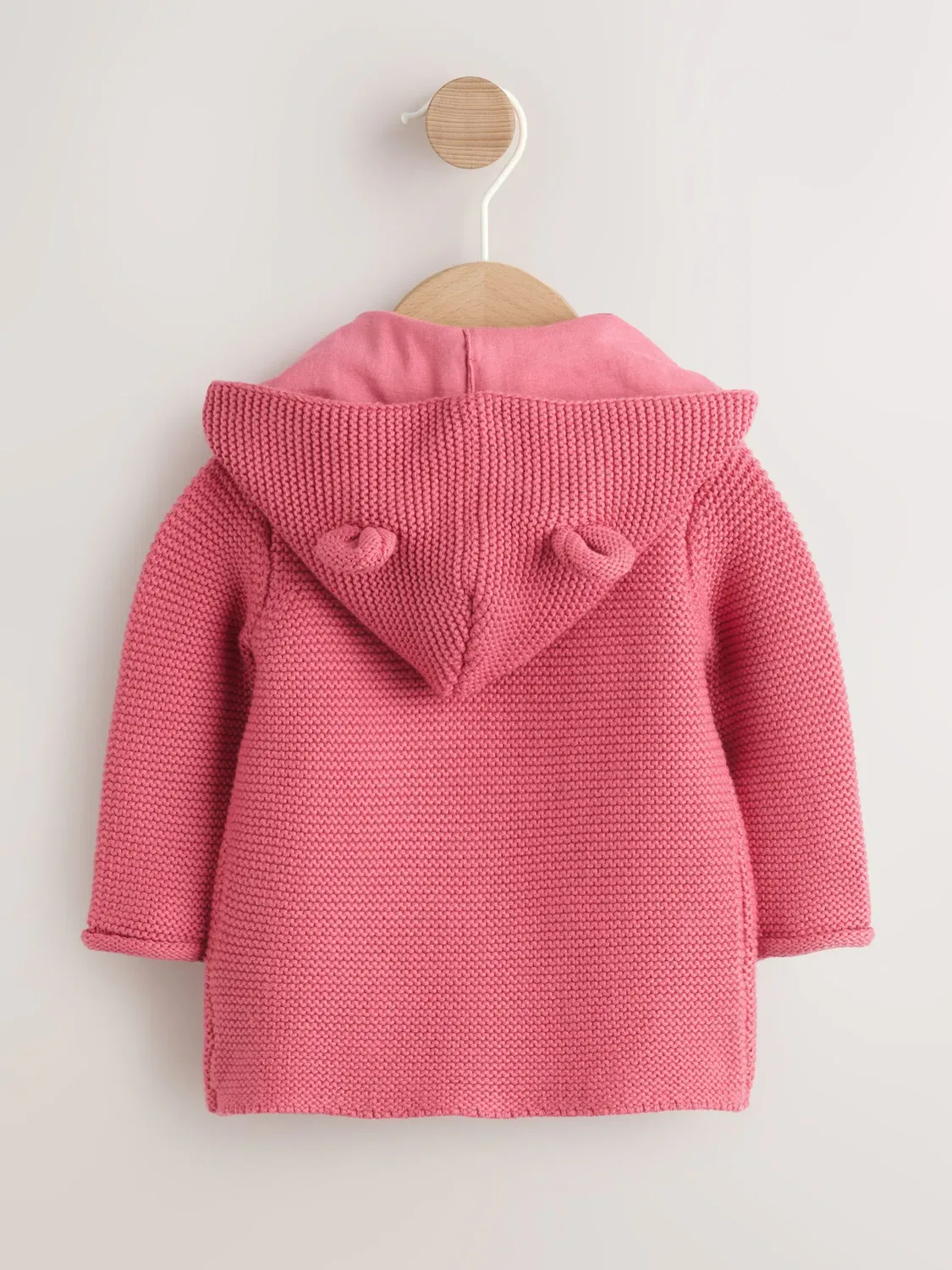 Кардиган вязаный с капюшоном, Raspberry Pink Hooded Next, малиново-розовый — фото 2