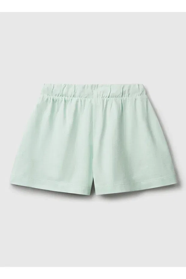 Детские шорты для девочек хлопковые с вышивкой United Colors Of Benetton, Green — фото 3