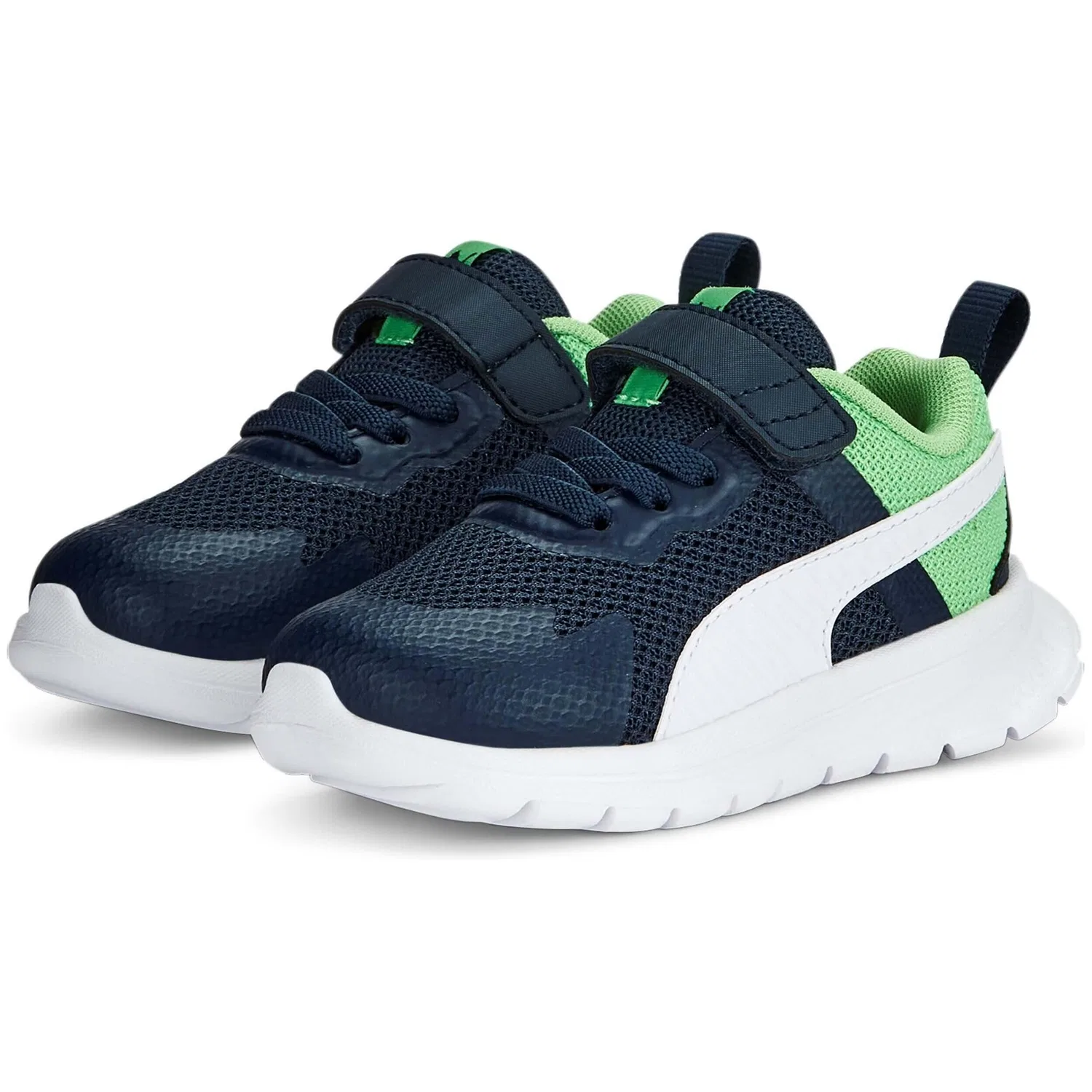 Детские кроссовки из сетки Puma Evolve Run Mesh, Цвет: Bunt Hellgrun Weiss — фото 3