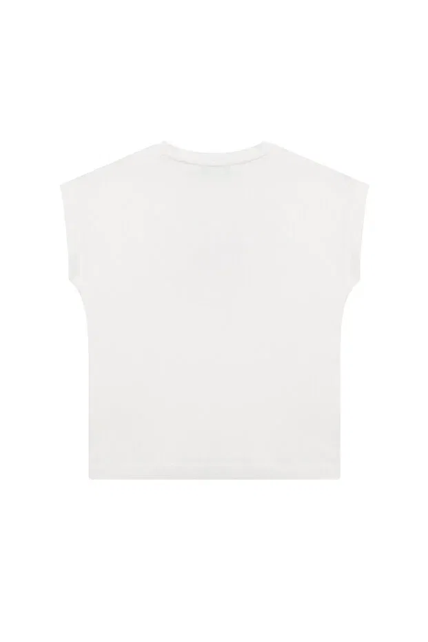 Детская футболка для девочек с принтом Heart United Colors Of Benetton, White — фото 2