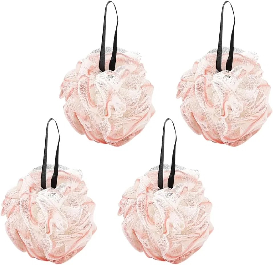 Люфа для душа, JIHUOO, 4 шт, 12 см, Rose