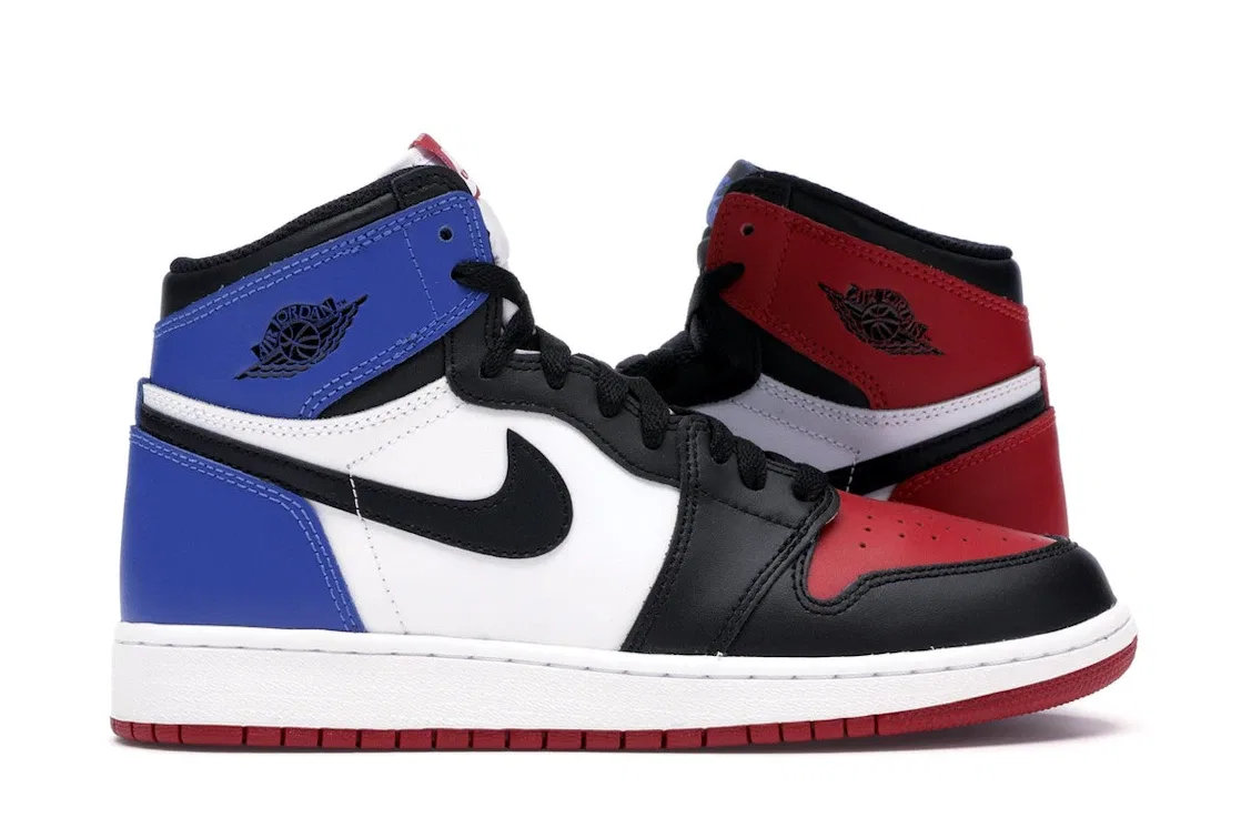 Детские кроссовки с контрастным дизайном Jordan 1 Retro Jordan, Black/Varsity Red-Varsity Royal