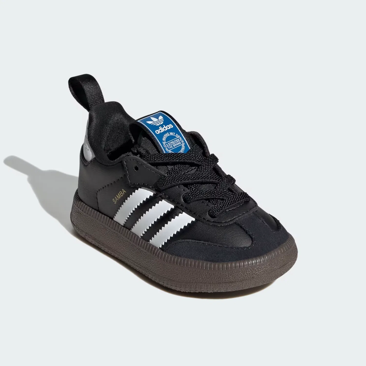 Детские кроссовки на эластичных шнурках Samba Quickon Adidas Originals, черный/белый/золотистый — фото 4