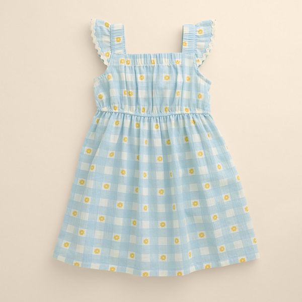 

Платье с рюшами для девочек 4-12 лет belle Little Co. By Lauren Conrad, Blue Flower Gingham