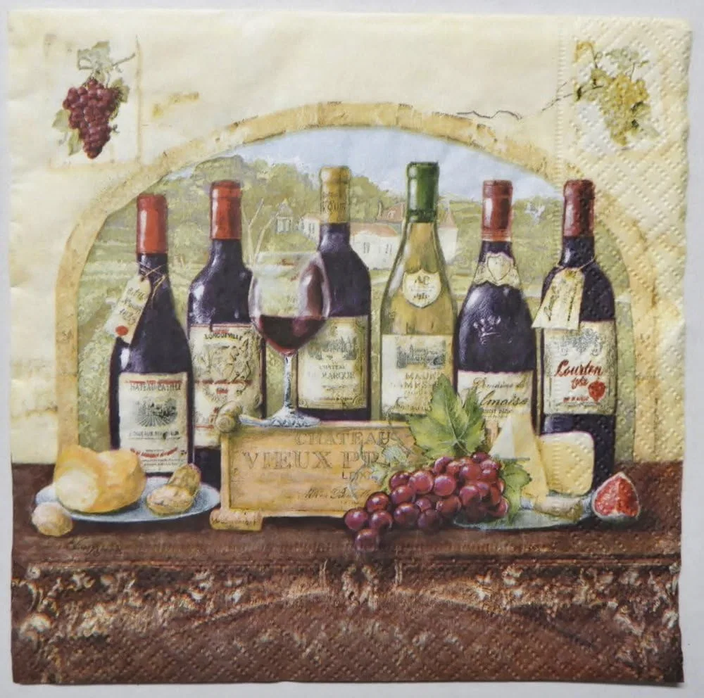 Салфетки 3-слойные Degustation Des Vins, EASY LIFE, мультиколор — фото 2