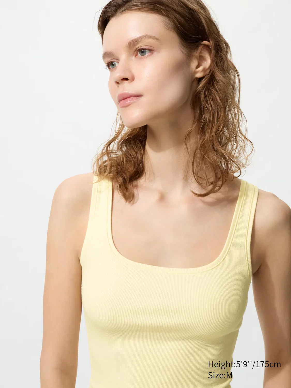 Топ без рукавов Uniqlo, с квадратным вырезом, синий — фото 3