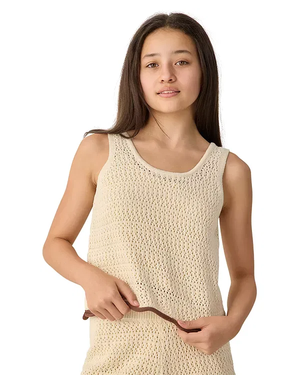 Детский комплект для девочек топ и шорты с принтом Rylee + Cru, Natural — фото 4