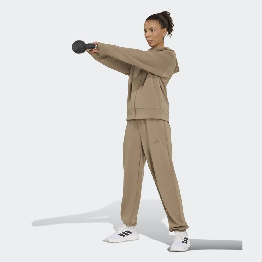 Женские спортивные штаны D4T Knit adidas, Кремовый — фото 3