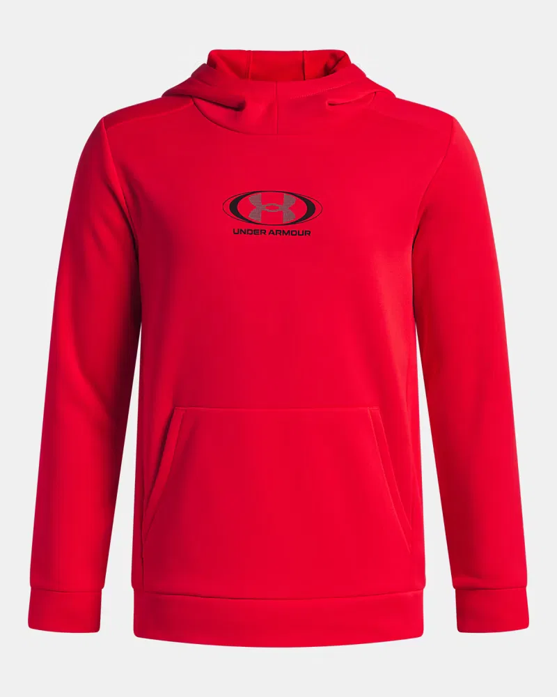 Худи детское легкое и теплое Armour Fleece Starlight Logo UnderArmour, Racer Red/Black