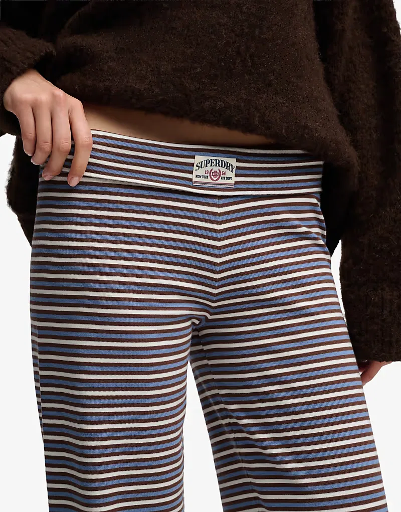 Спортивные брюки Superdry Athletic Essentials в полоску, каштаново-коричнево-синяя полоска