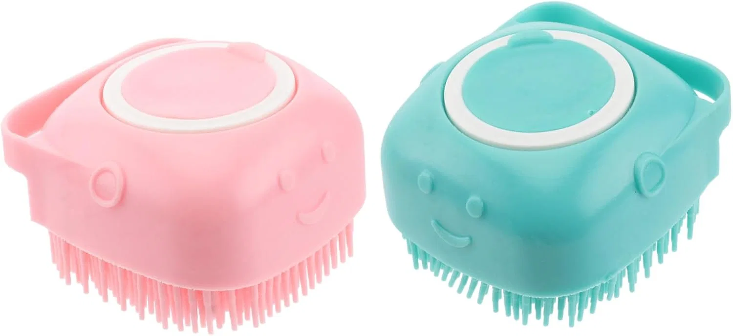 Скраб-щетка для тела силиконовая, DECORNIJIA, набор 2 шт, 200 г, Assorted Colours