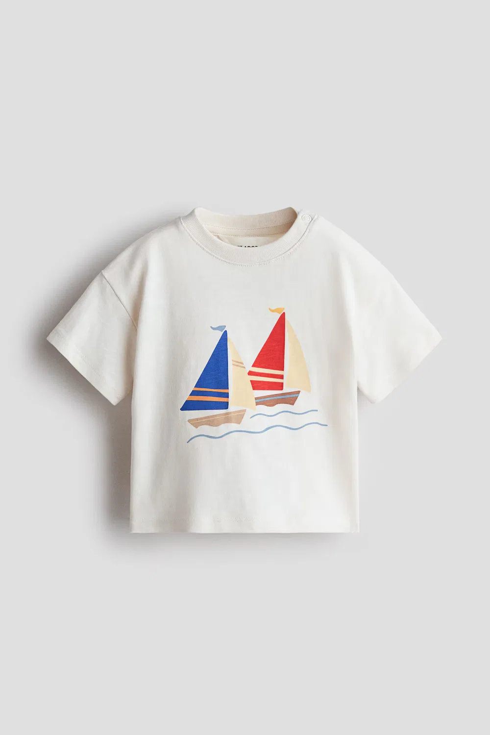 Футболка с вышивкой H&M, Cremefarben/Segelboote — фото 4