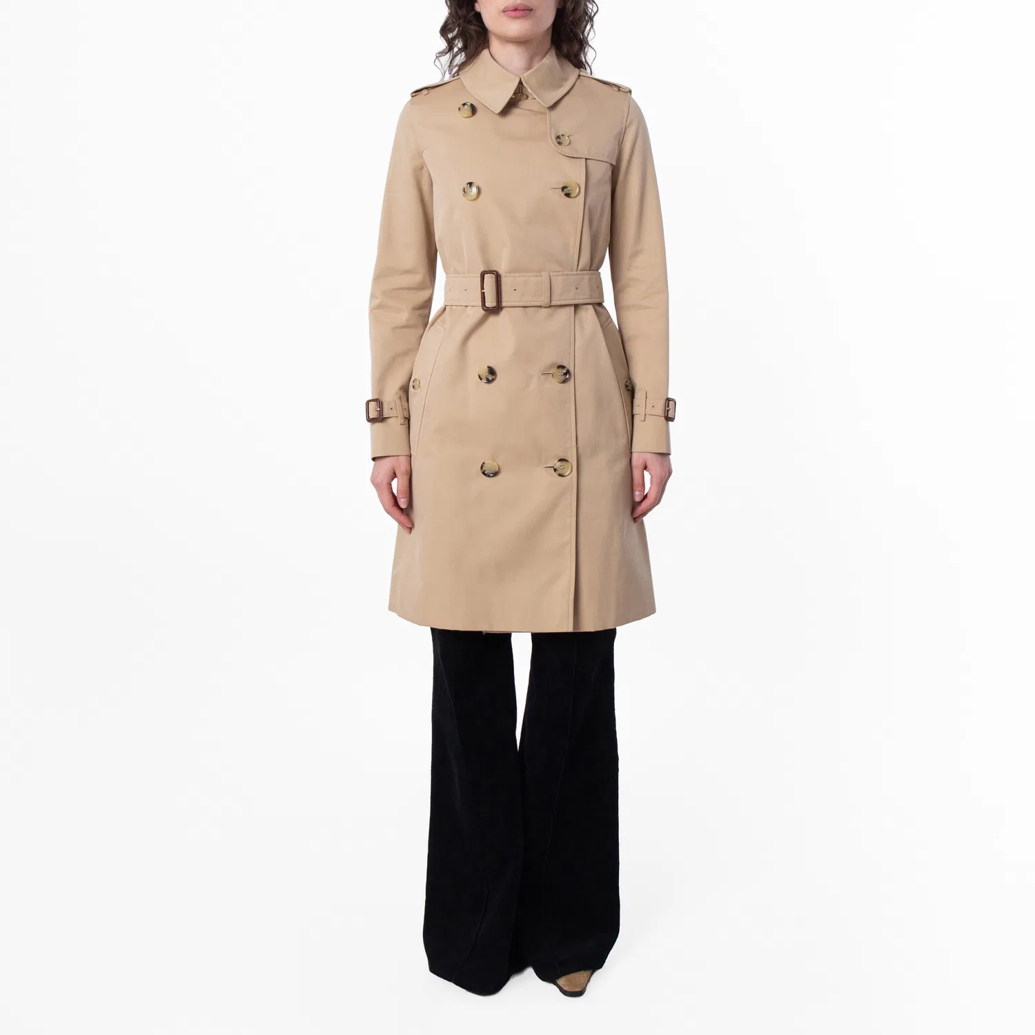 Плащ-тренч миди The Kensington Mid-Length Trench Coat Burberry, Honey — фото 4