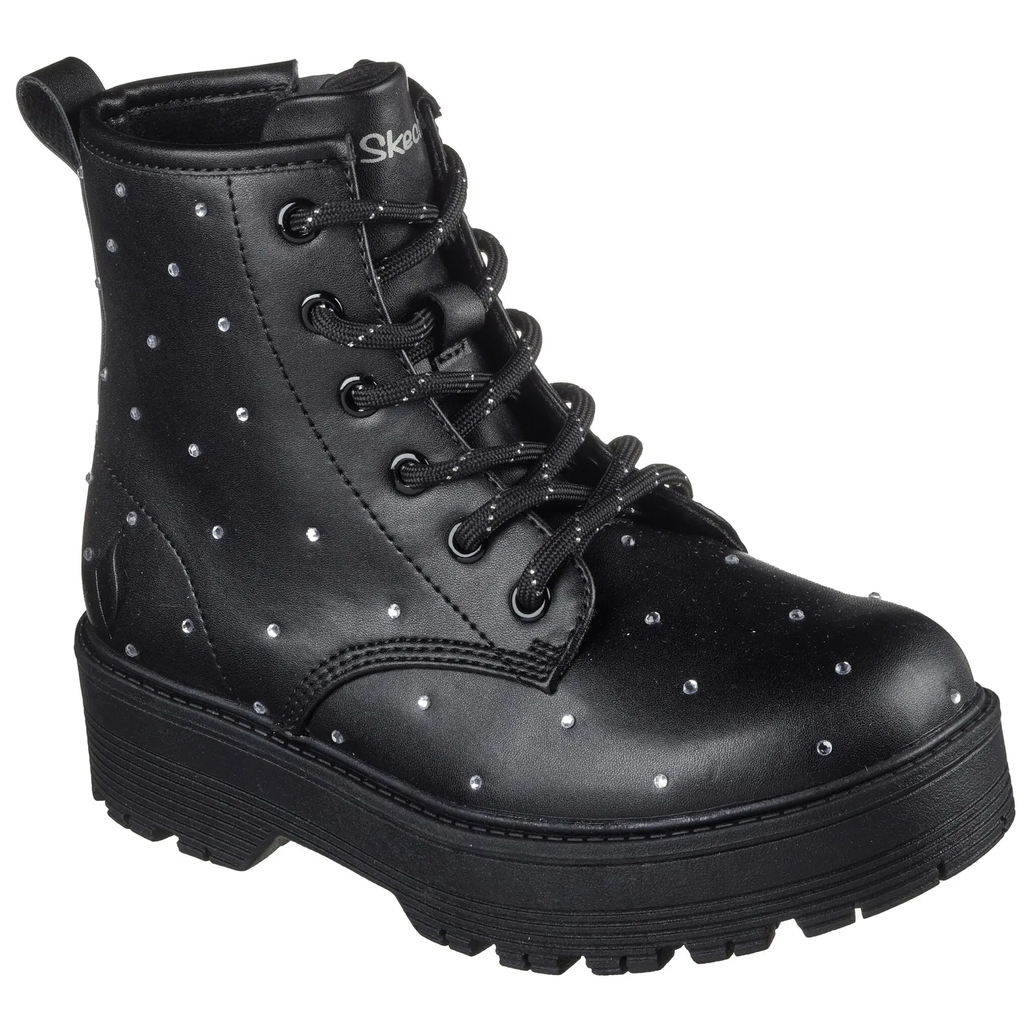 Детские ботинки с платформой и стразами Skechers, Black