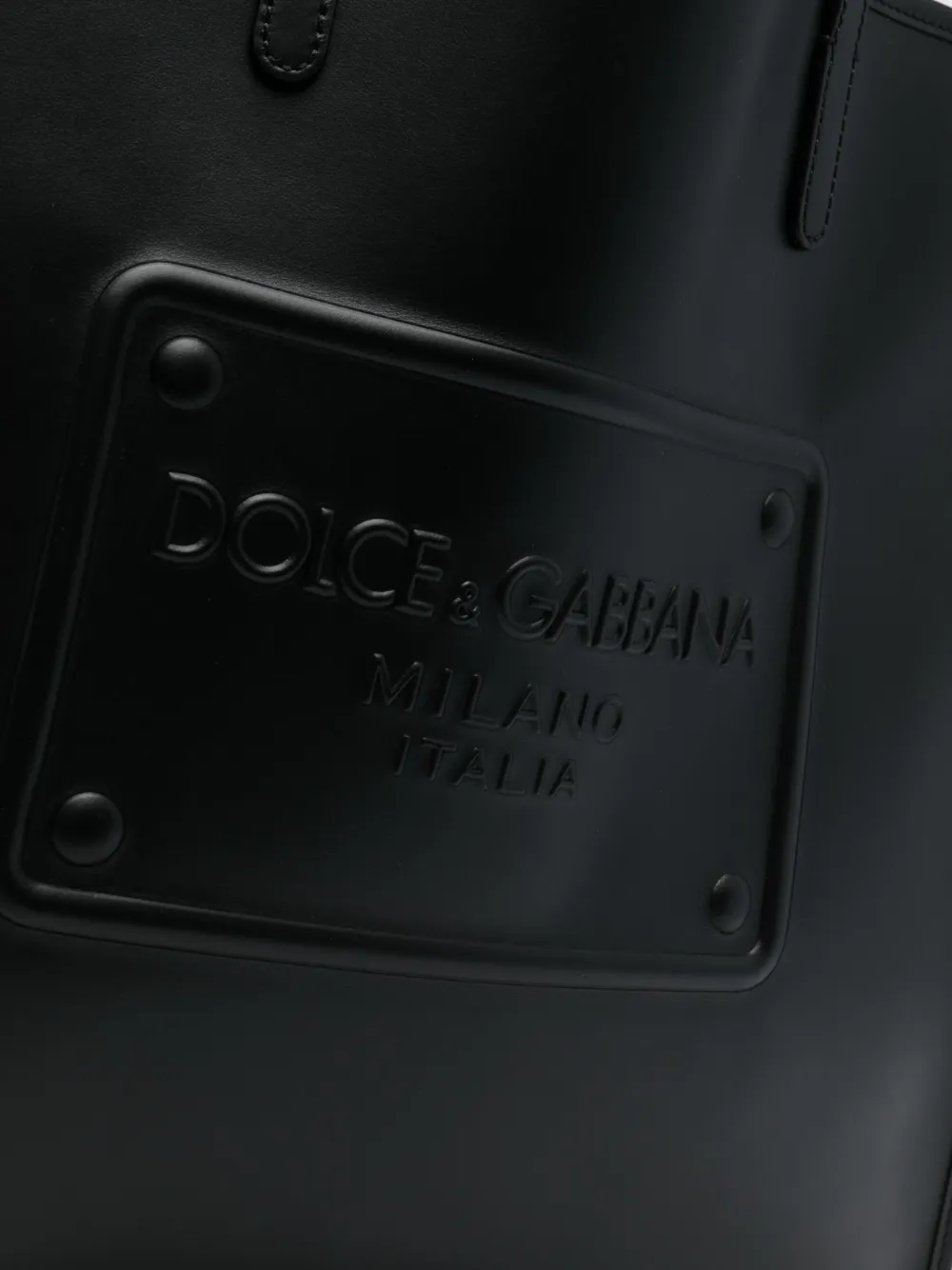 Сумка-тоут с тисненым логотипом DOLCE & GABBANA, черный — фото 4