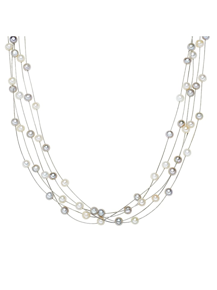 

Valero Pearls Серебряное колье с серой пресноводной культивированной жемчужиной