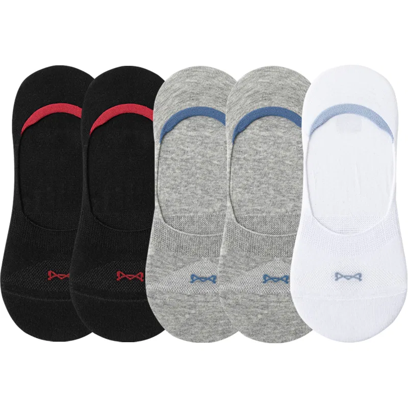 Детские носки-невидимки 5 пар, Black 2 Pack+White 2 Pack+Light Gray 1 Pair, MIIOW