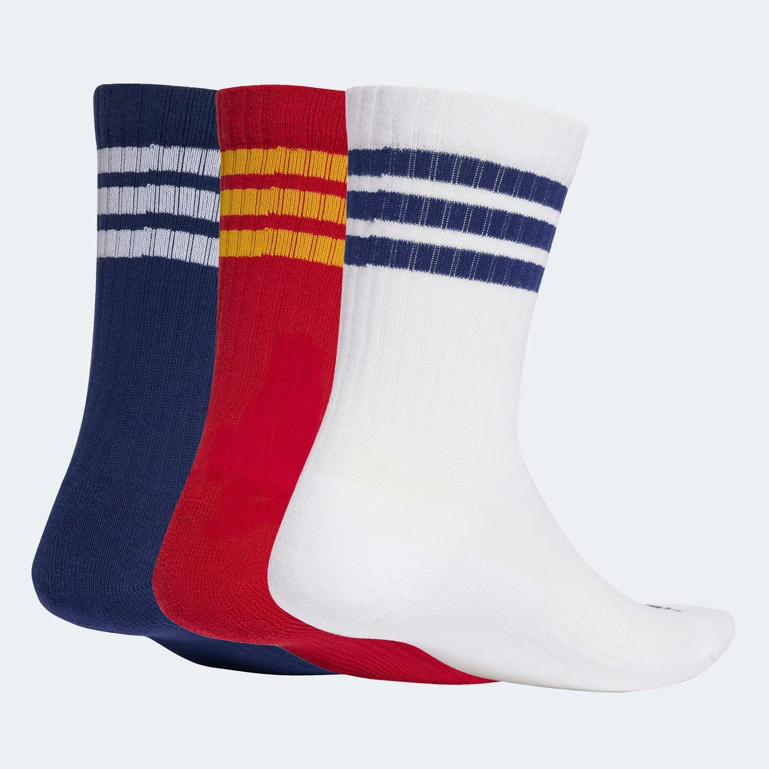 Женские спортивные носки с тремя полосками Adidas Performance, Dark Blue/Team Power Red/White — фото 2