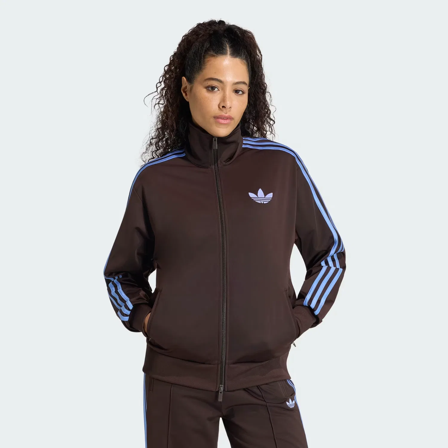 Женская олимпийка свободного кроя Firebird Track Top Loose Adidas Originals, кофейный/blue fusion
