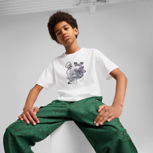 

Футболка с принтом для детей старшего возраста Puma X Tmnt, белый