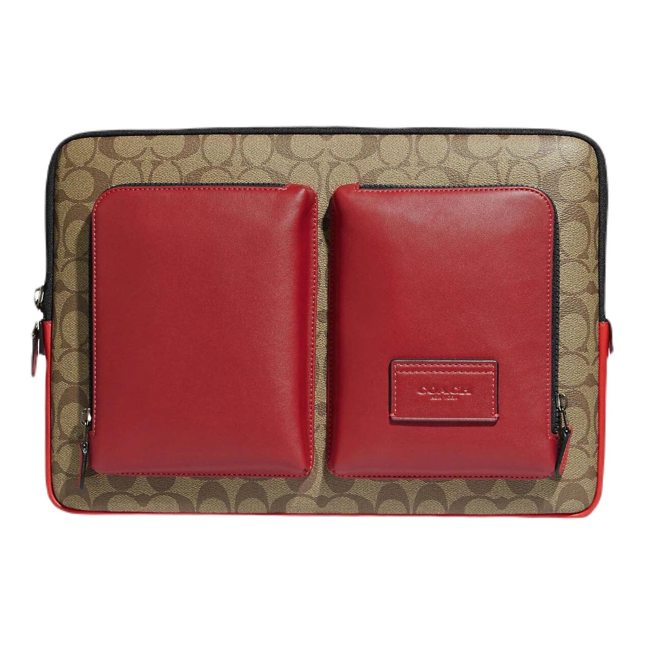 

Сумка Coach Outlet Utility In Colorblock Signature Canvas, хаки/красный