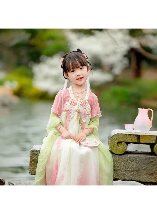Платье-туника с коротким рукавом Hanfu Weiyang Cute, розовый — фото 2