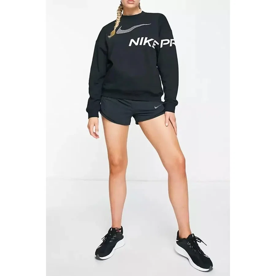 Женский свитшот из футера с принтом Dri-Fit Get Fit French Terry Graphic, Nike, Черный — фото 4