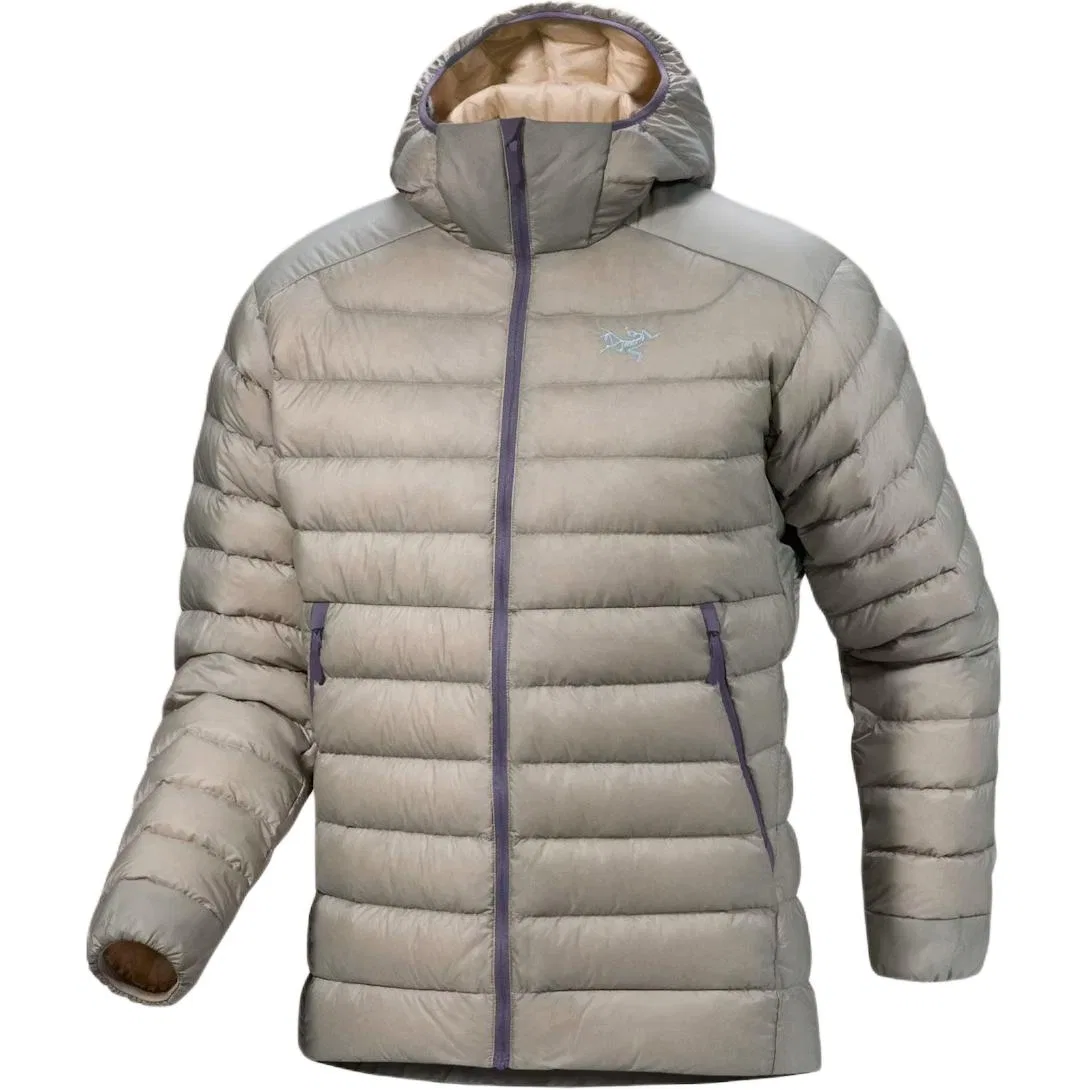 Мужской пуховик с наполнителем из гусиного пуха Cerium Hoodie Jacket Arcteryx, Rock Gray Green/Driftwood White/Cloud Mist Blue/Headwaters