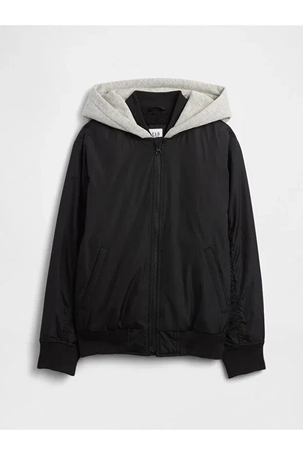 Детская куртка-бомбер с капюшоном Gap, Black-000