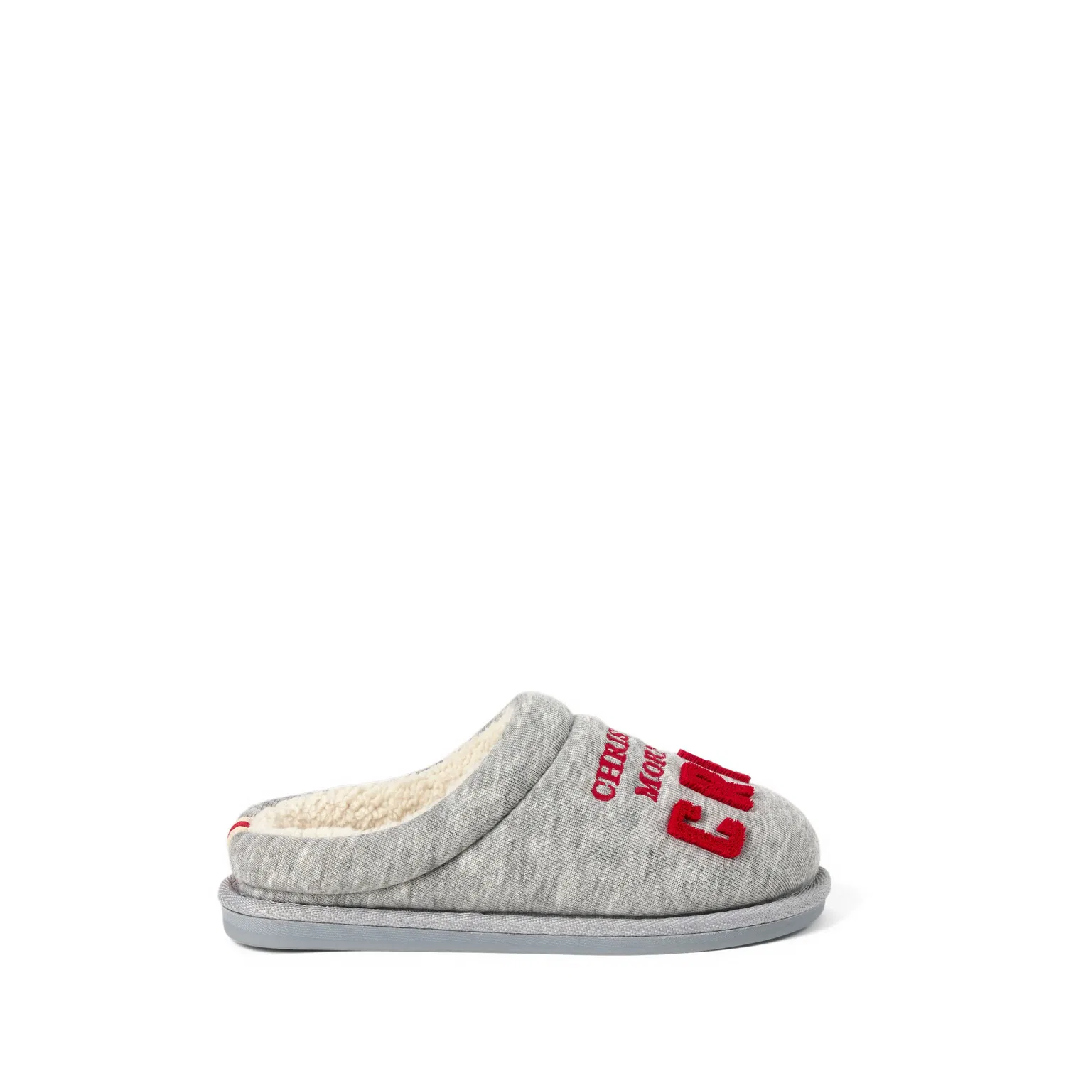 Детские тапочки без задника на мягкой подкладке Christmas Morning Crew Dearfoams, Light Heather Grey — фото 2