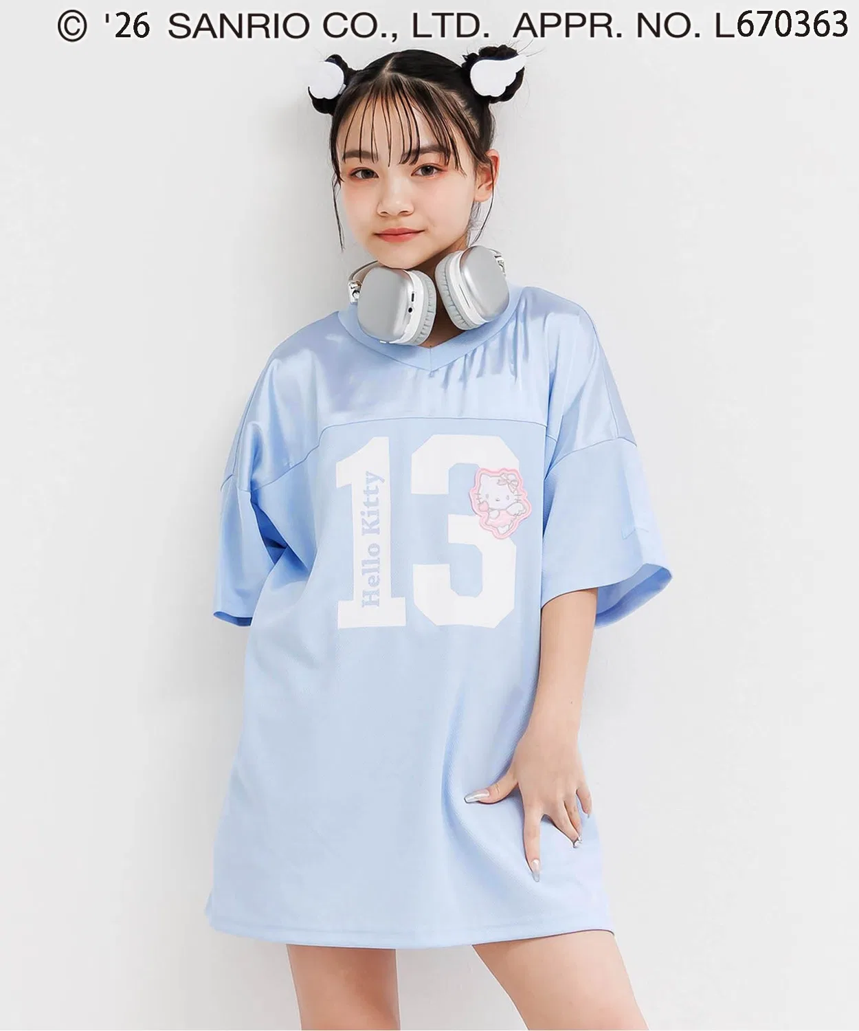 Детское платье для девочек с принтом Hello Kitty, модель Angel Satin Mesh Mini, algy, Sax Blue