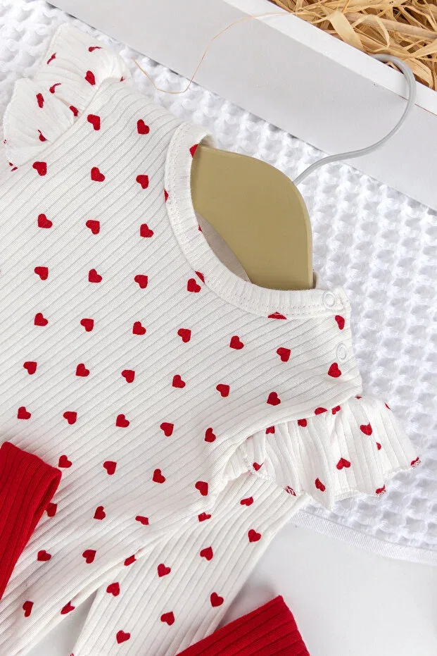 Детское платье для девочек хлопковое комплект из 3 предметов Babymod, Red — фото 3