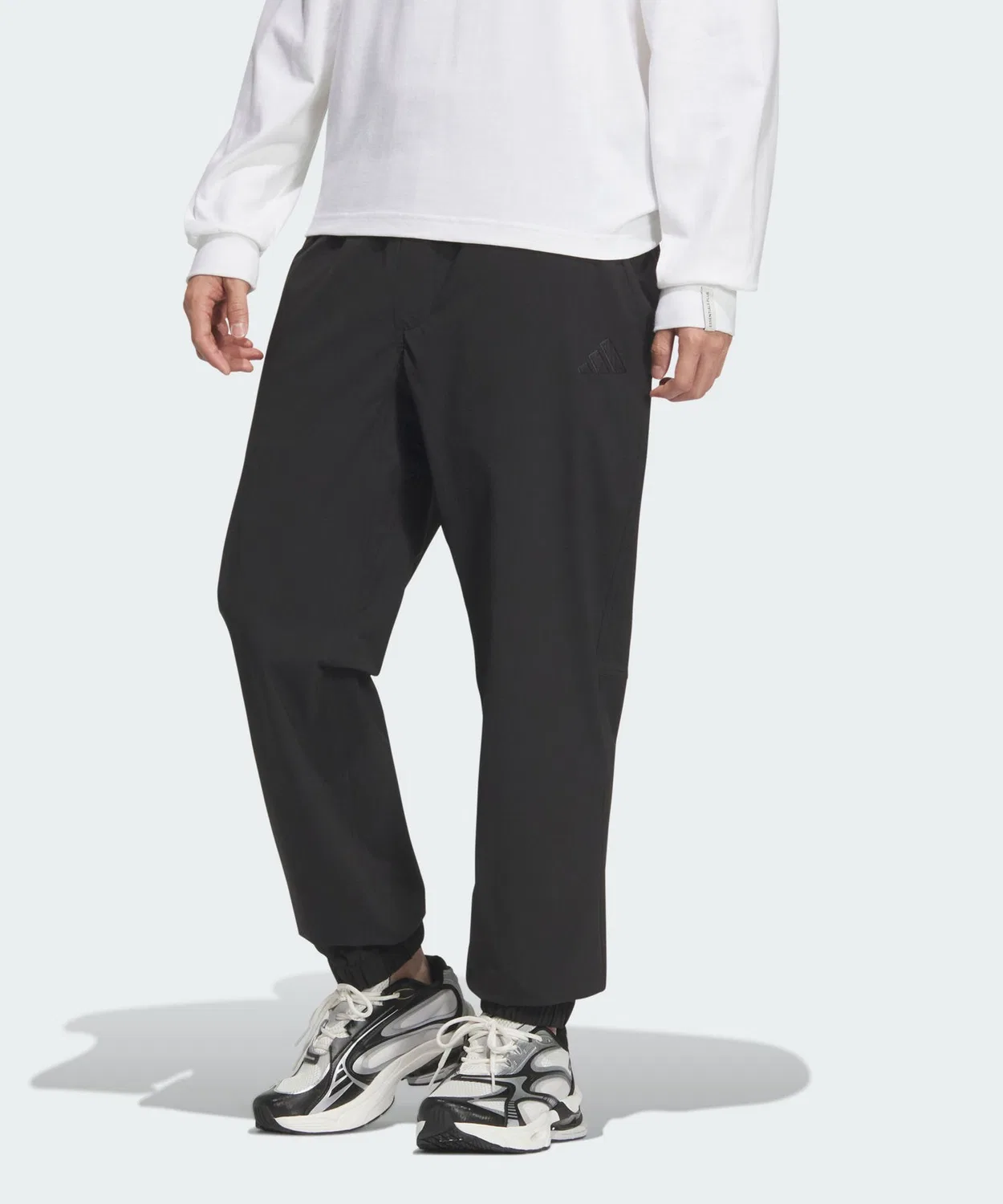 Мужские спортивные джоггеры с принтом Essential Plus Regular Fit Stretch Woven Full Length Jogger Pants, Adidas, Черный